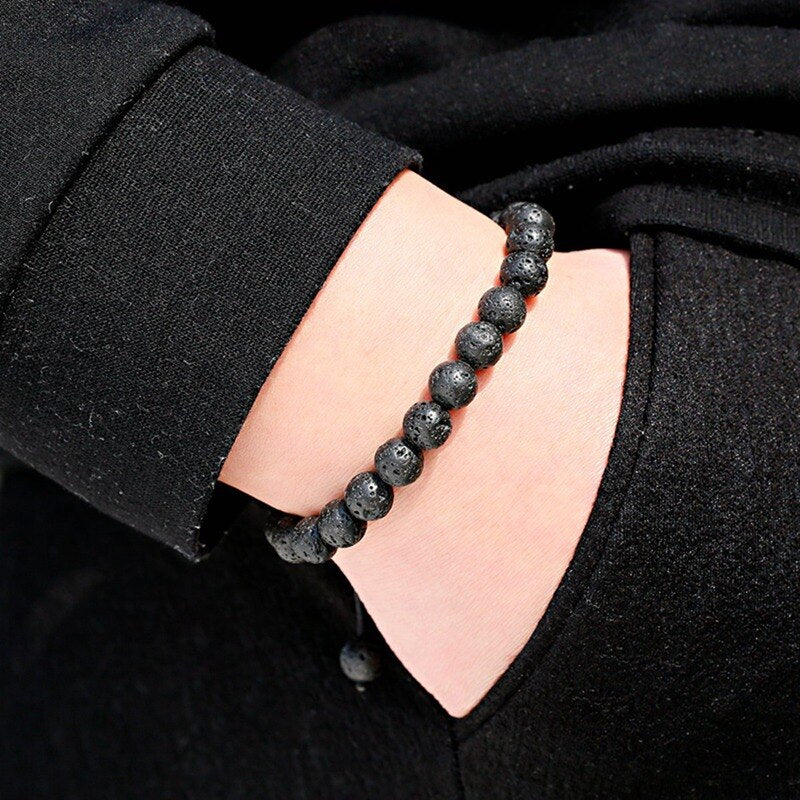 2PCS Men Women Tiger Eye Classic Natural Lava Rock Stone Braided Rope Beaded Bracelets&Bangles Anxiety Stress Relief Bracelet freeshipping - Mandala Bloom