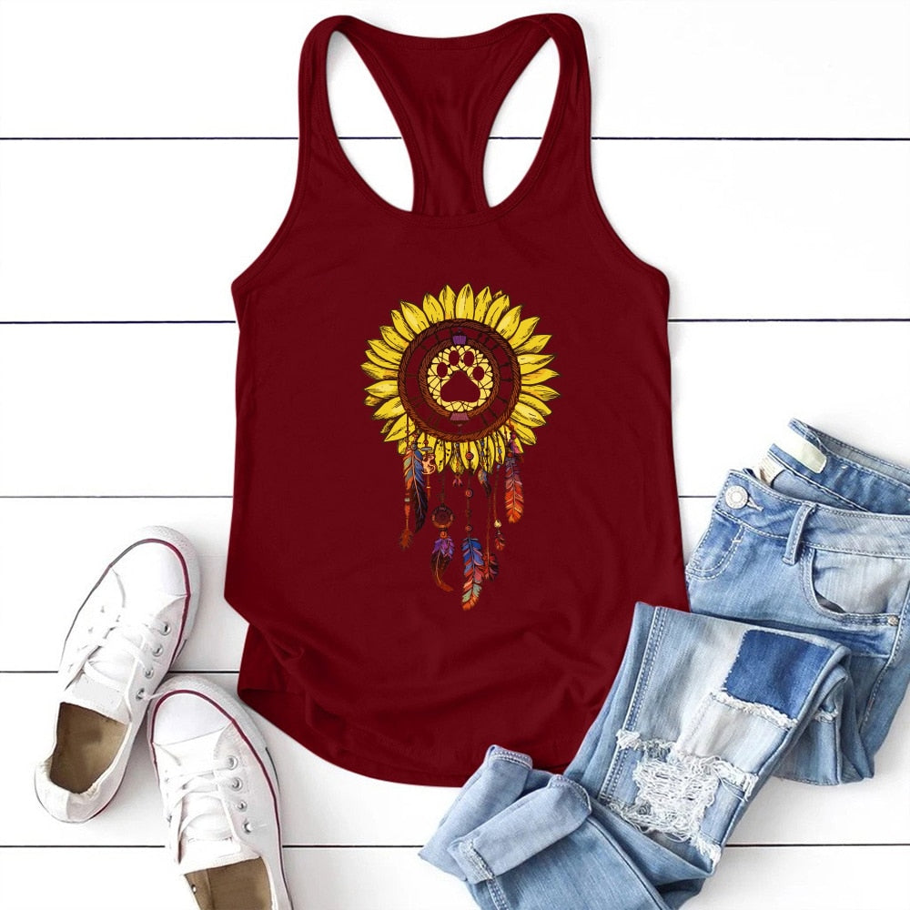 Sunflower Print Tank
