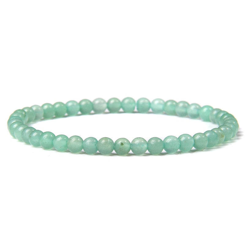 4mm Chakra Beads Energy Bracelet Natural Round Agates Onyx Stone Stretch Bracelet