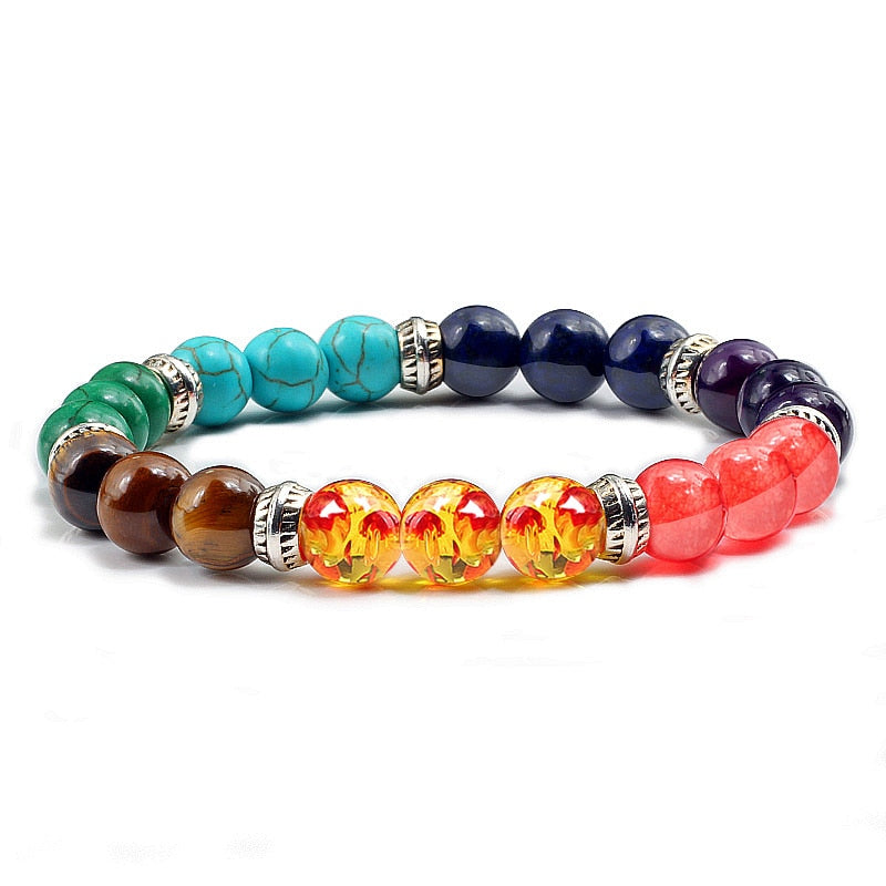 Reiki 7 Chakra Healing Bead Bracelet Natural Stone Mala Pendant Buddha Balance Bracelets for Women Men Yoga Jewelry Dropshipping