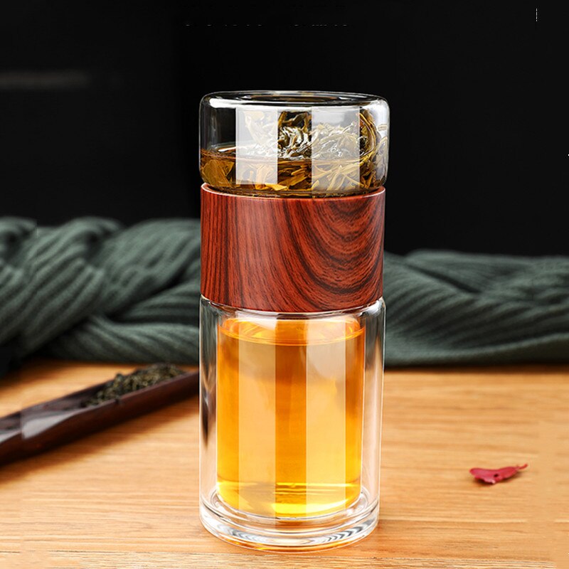 Portable Double Wall Glass Tea Mug Coffee Travel Cup Infuser Drink Bottle Tumbler Drinkware Eco-Friendly freeshipping - Mandala Bloom