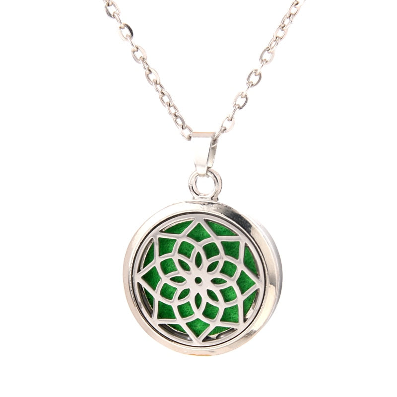 Stainless Steel Aroma Box Pendant Necklace Aromatherapy Essential Oil Diffuser Locket freeshipping - Mandala Bloom