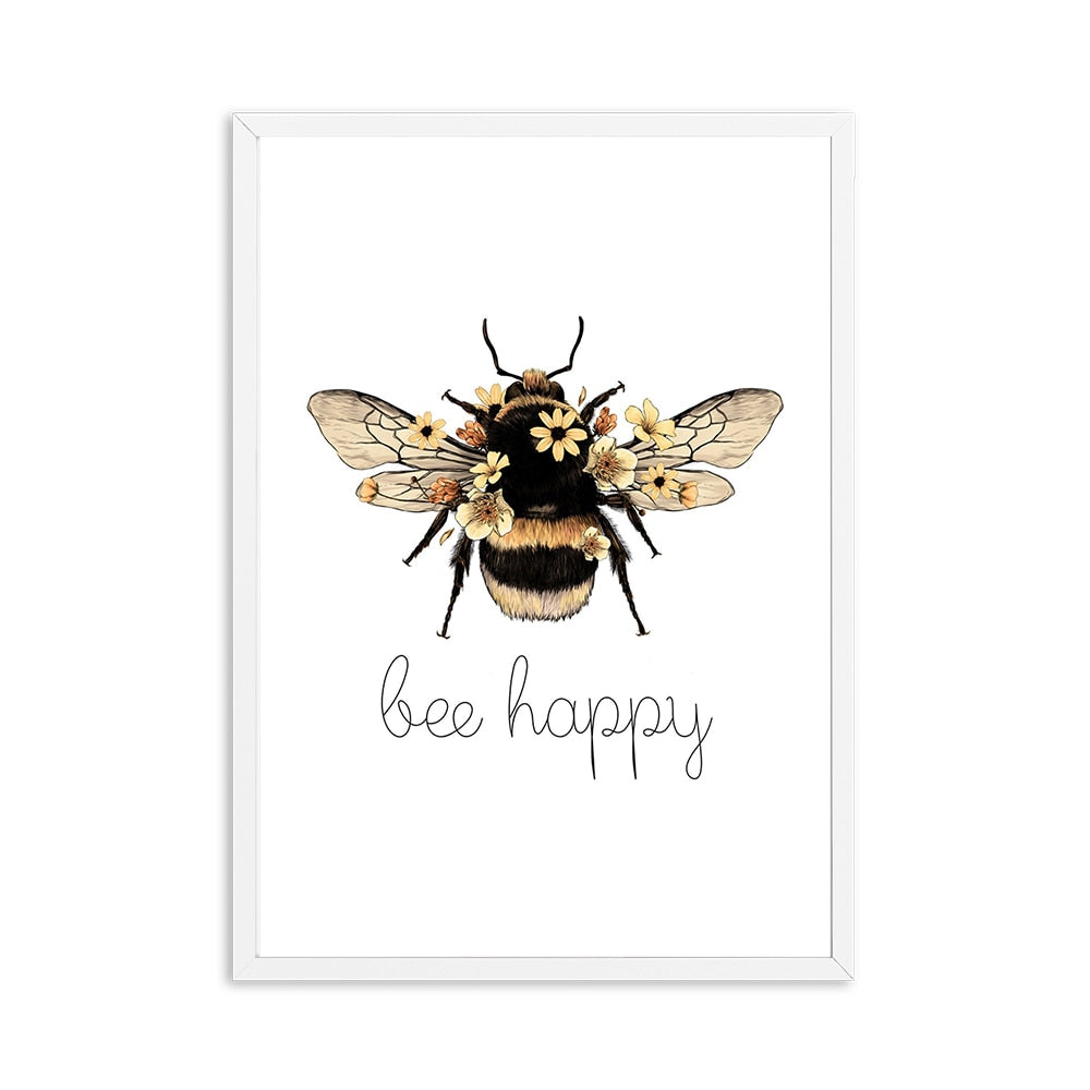 Bee Inspirational Quote Print freeshipping - Mandala Bloom