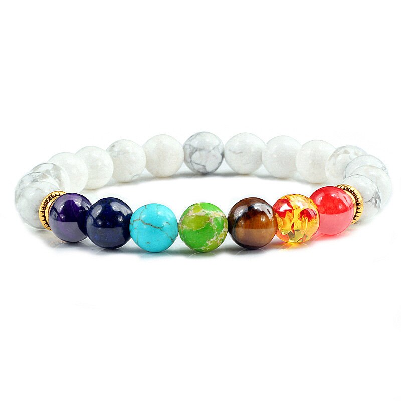 Natural Stone 7 Chakra Bracelet Men Black Lava Healing Balance Beads Reiki Buddha Prayer Yoga Bracelets for Women pulseira freeshipping - Mandala Bloom
