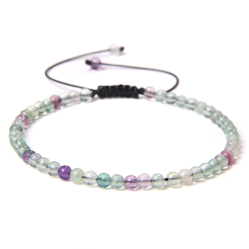 Adjustable 4MM Stone Beads Bracelet