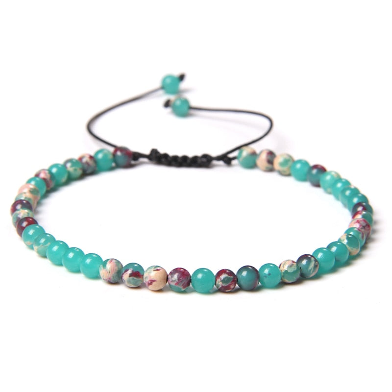 Adjustable 4MM Stone Beads Bracelet