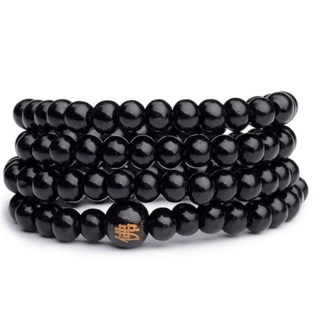 6mm Natural Sandalwood Buddhist Buddha Meditation Mala Bead Bracelet