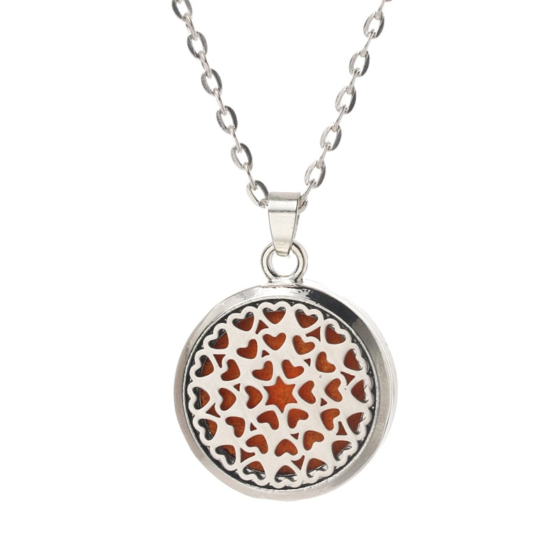 Stainless Steel Aroma Box Pendant Necklace Aromatherapy Essential Oil Diffuser Locket freeshipping - Mandala Bloom