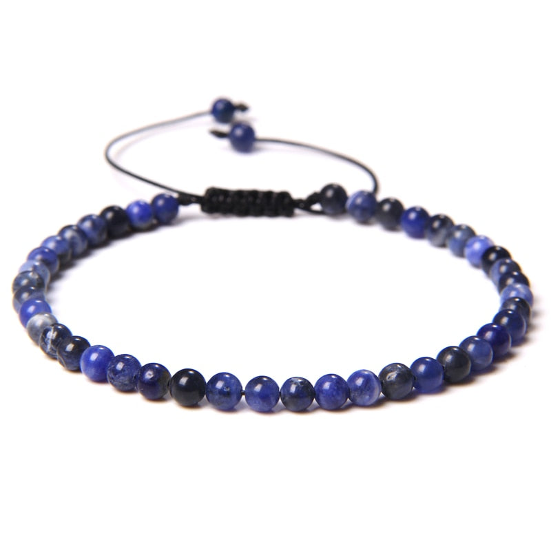 Adjustable 4MM Stone Beads Bracelet