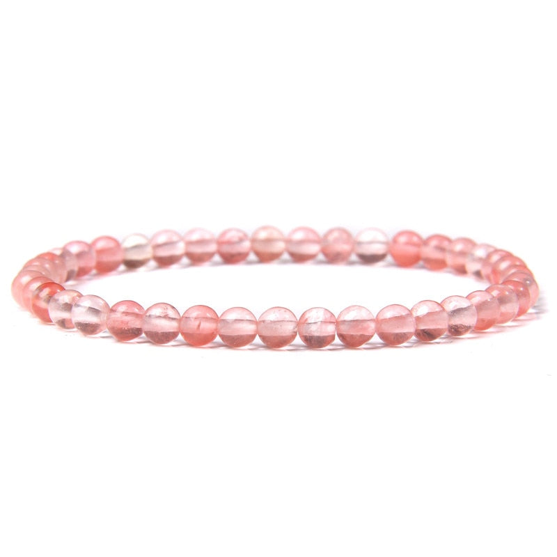 4mm Chakra Beads Energy Bracelet Natural Round Agates Onyx Stone Stretch Bracelet