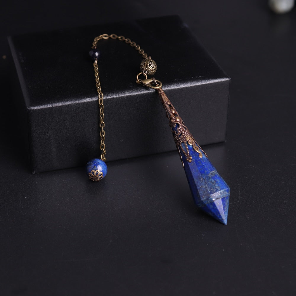 1PC High Quality Natural Stone Lapis Lazuli Facet Reiki Pendulum for Dowsing Pendants Healing Pendule Chakra Crystal Jewelry freeshipping - Mandala Bloom