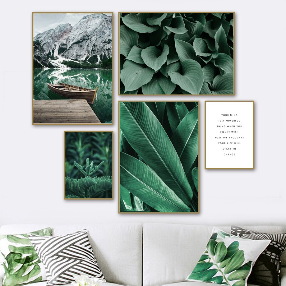 Green Lake Mountain Canvas Wall Art freeshipping - Mandala Bloom