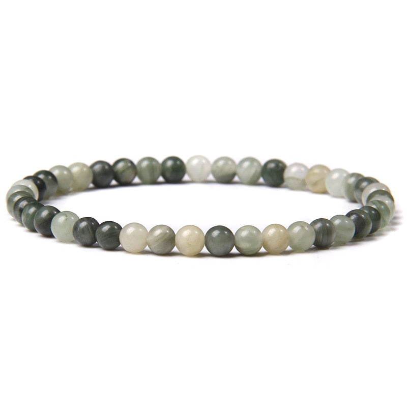 4mm Chakra Beads Energy Bracelet Natural Round Agates Onyx Stone Stretch Bracelet