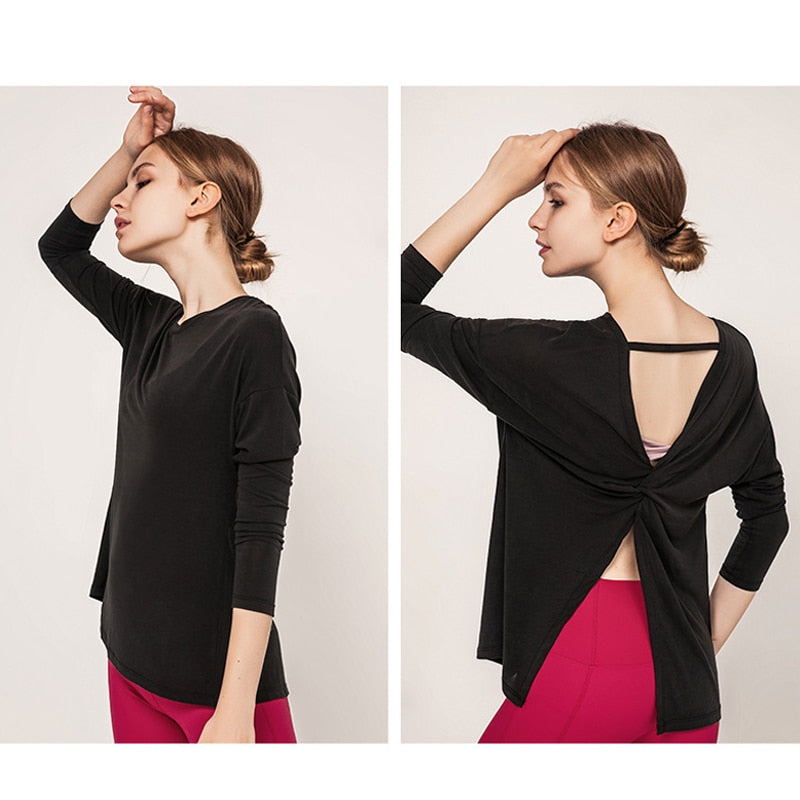 Long Sleeve Yoga Open Back freeshipping - Mandala Bloom