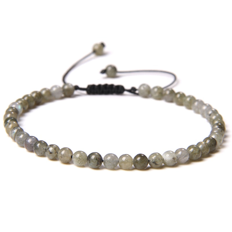 Adjustable 4MM Stone Beads Bracelet