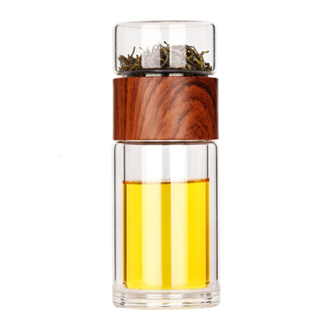 Portable Double Wall Glass Tea Mug Coffee Travel Cup Infuser Drink Bottle Tumbler Drinkware Eco-Friendly freeshipping - Mandala Bloom