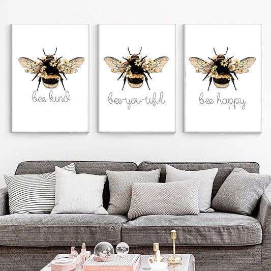 Bee Inspirational Quote Print freeshipping - Mandala Bloom