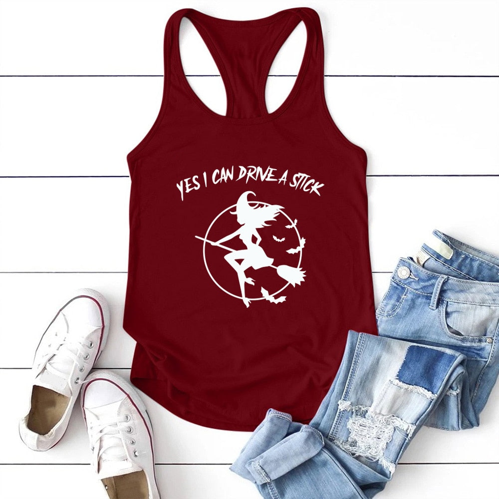Yes I Can Drive A Stick witch print tank