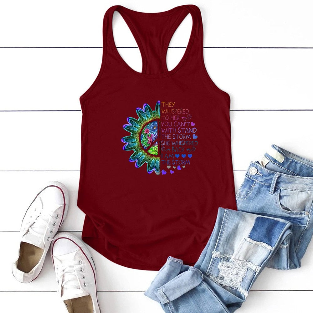 Vintage Flowers Print Tank