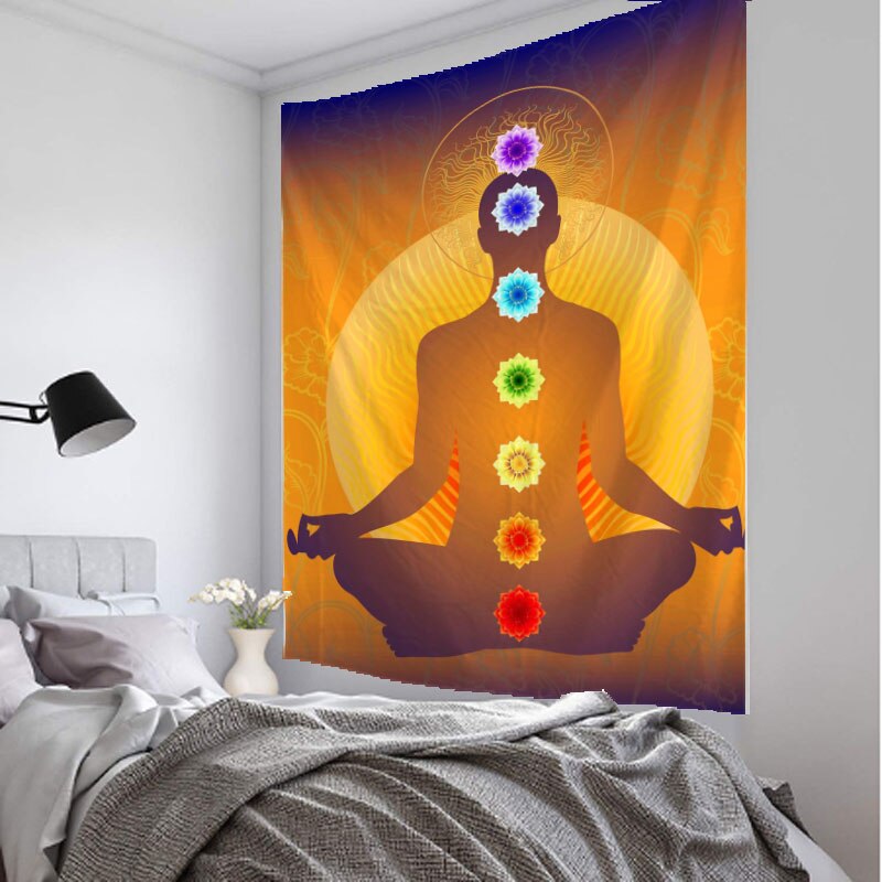 Chakra art tapestry Mandala Hippie Macrame Tapestry Wall Hanging Boho decor freeshipping - Mandala Bloom