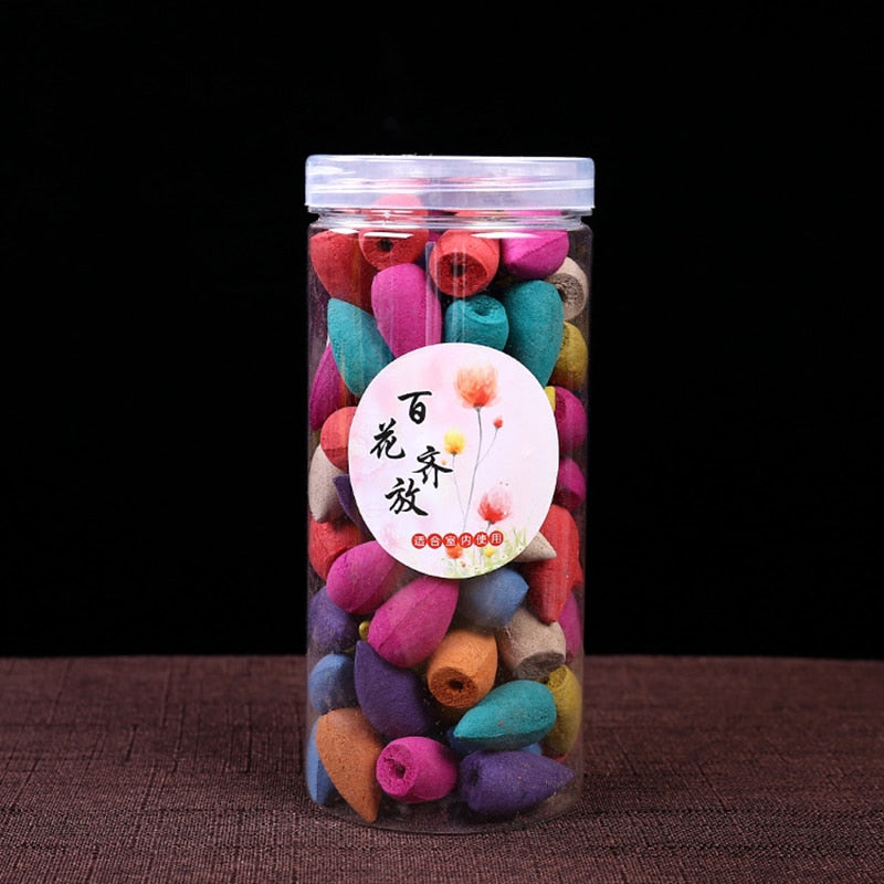 70pcs/Box Incense Cones Incense Holder Pagoda Incense Natural Incense Sticks Tulip Hundred Flowers Scent Tower Sandalwood Spice freeshipping - Mandala Bloom