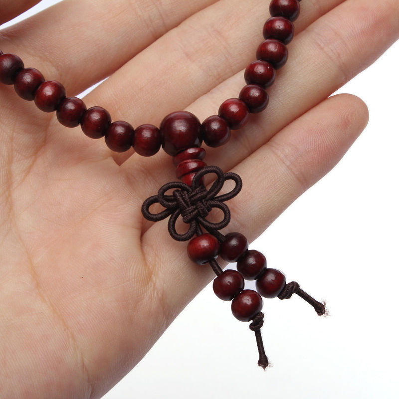 6mm Natural Sandalwood Buddhist Buddha Meditation Mala Bead Bracelet