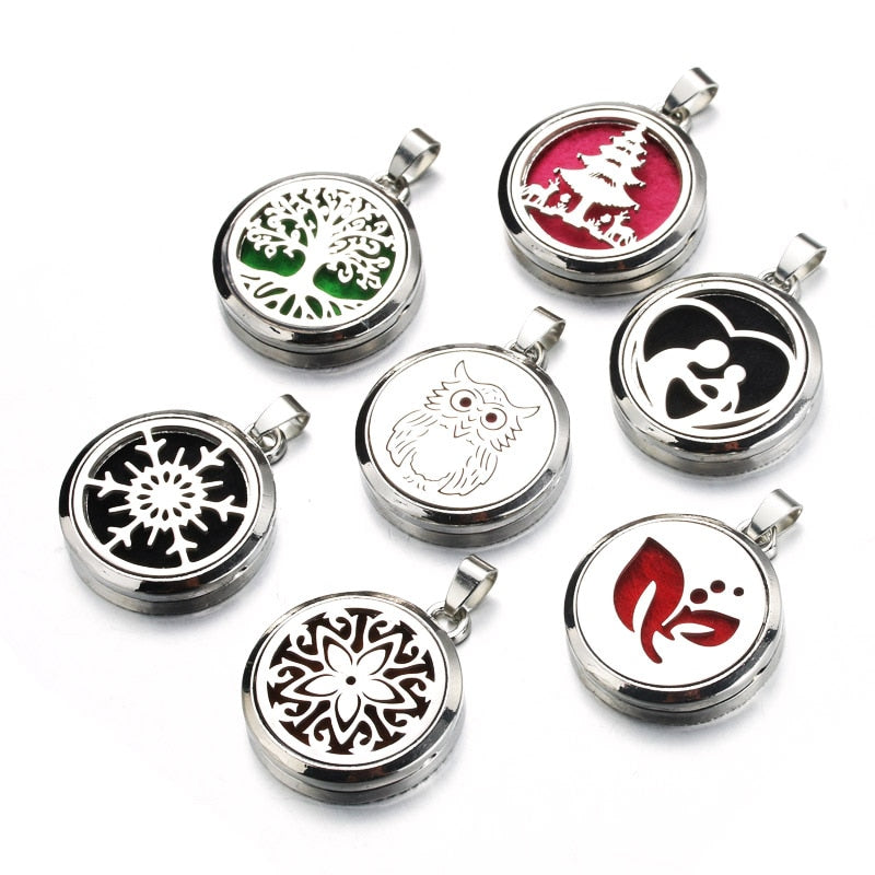 Stainless Steel Aroma Box Pendant Necklace Aromatherapy Essential Oil Diffuser Locket freeshipping - Mandala Bloom