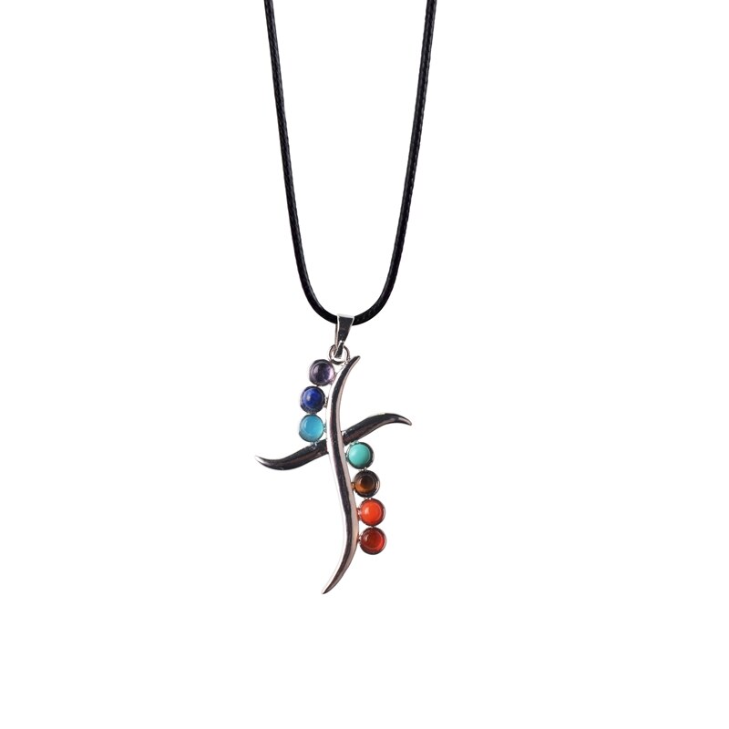 7 Chakra Tree Of Life Pendant Necklace Silver Reiki healing Crystal Natural Stone Necklace freeshipping - Mandala Bloom