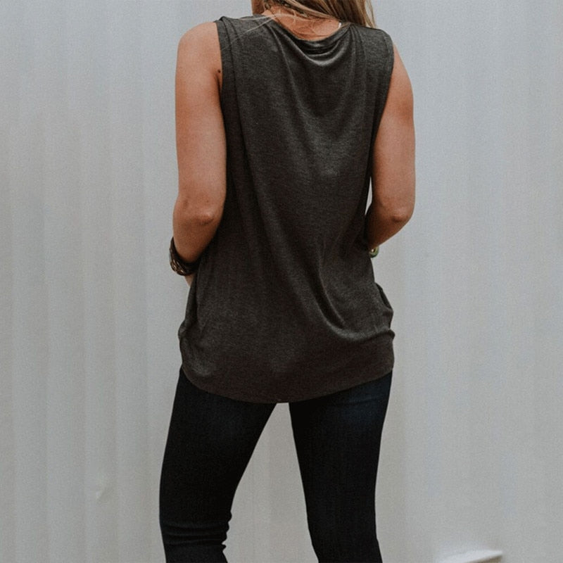 Good Vibes Rainbow Printed Sleeveless Tank
