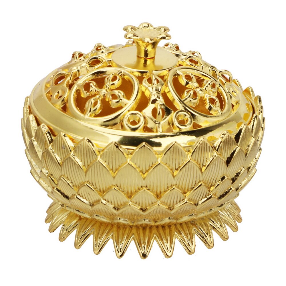 Lotus Shape Sandalwood Censer Incense Holder for Home Office Teahouse Mini Zinc-copper Alloy Incense Burner Home Decor freeshipping - Mandala Bloom