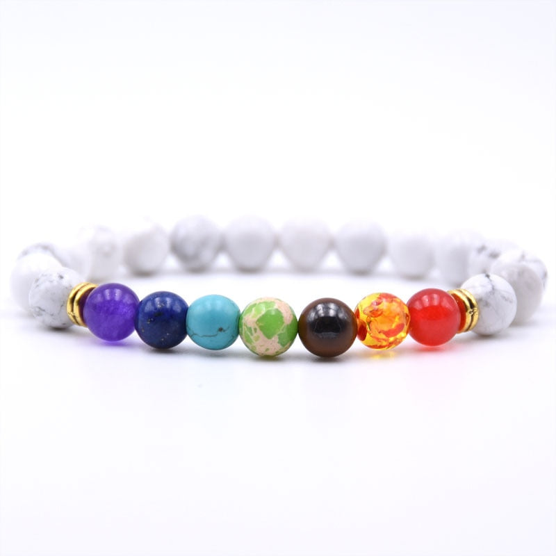 Natural Stone 7 Chakra Bracelet Men Black Lava Healing Balance Beads Reiki Buddha Prayer Yoga Bracelets for Women pulseira freeshipping - Mandala Bloom