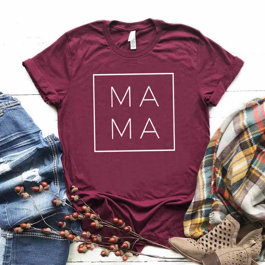 MAMA Square Logo Cotton TShirt freeshipping - Mandala Bloom