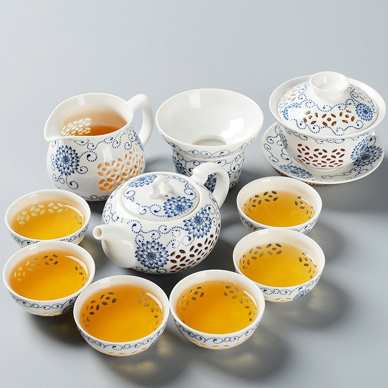 Blue and white exquisite ceramic teapot & tea cup porcelain traditional Chinese tea set freeshipping - Mandala Bloom