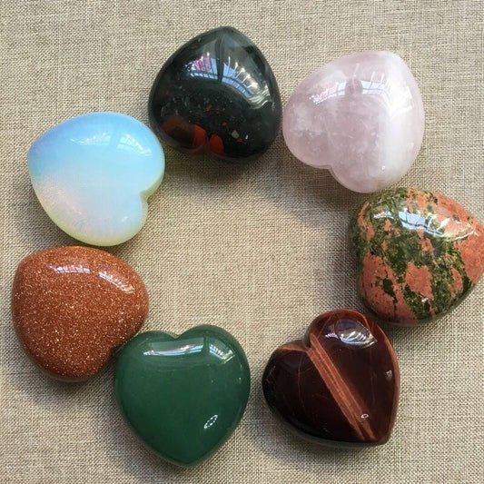 Natural Quartz Crystal Love Heart Shaped Stone Jewelry Reiki Healing freeshipping - Mandala Bloom