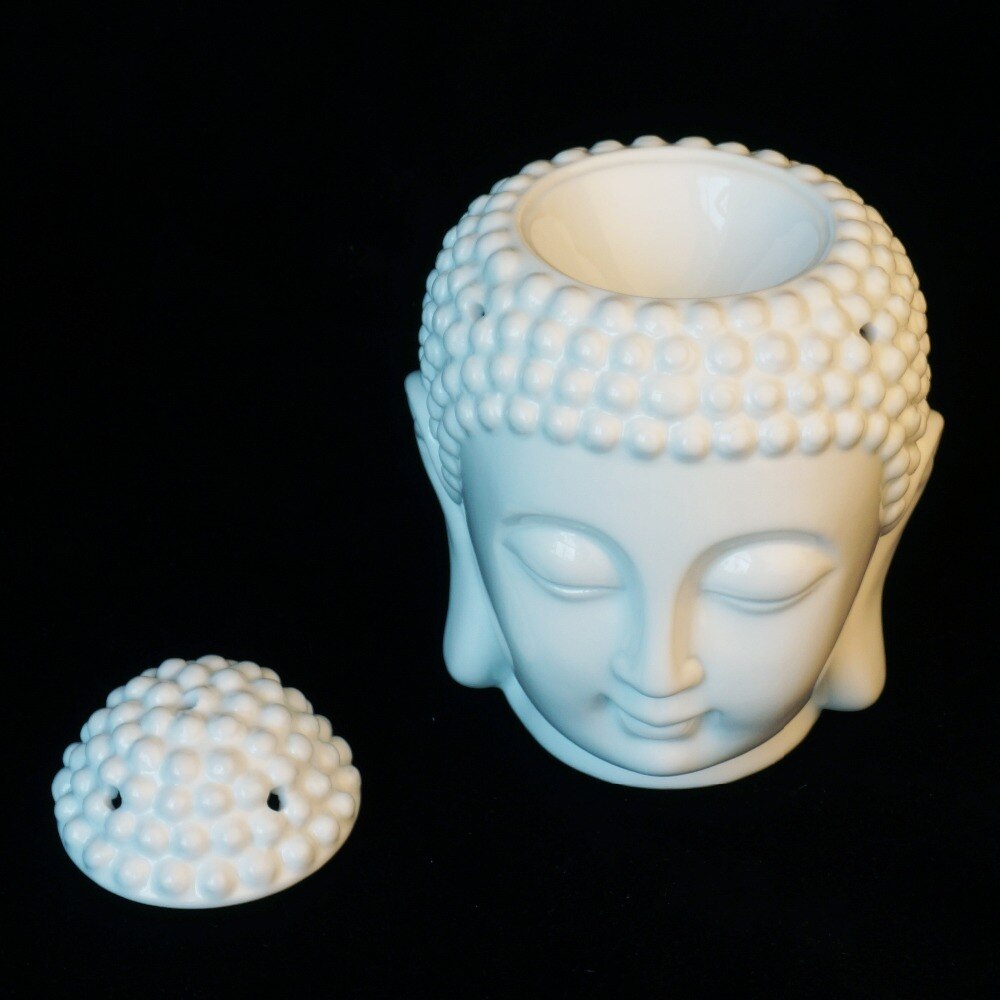 Ceramic porcelain Buddha statue oil burner white freeshipping - Mandala Bloom