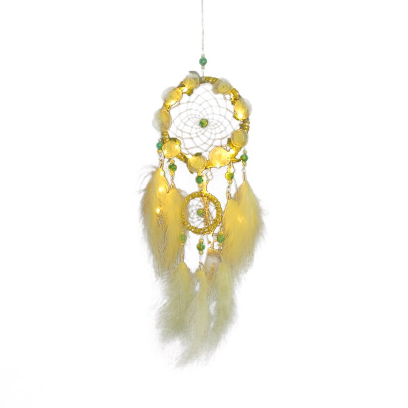 Novel Dream Catcher LED Stars String Lights DIY Wind Chimes Feathers Wall Hanging Decor Dream Catcher freeshipping - Mandala Bloom