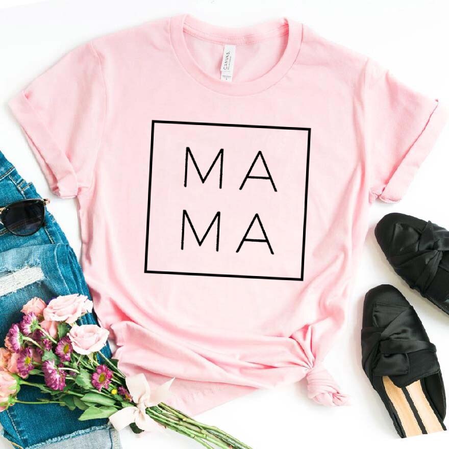 MAMA Square Logo Cotton TShirt freeshipping - Mandala Bloom