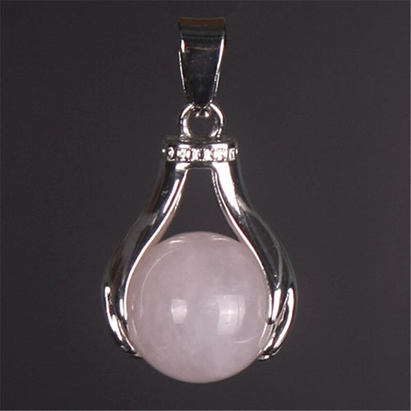 Natural Gem Quartz Crystal In Palm Reiki Chakra Healing Charms Pendants Dangle Hold Ball Beads freeshipping - Mandala Bloom