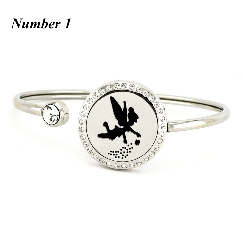 20mm 25mm essential oil diffuser locket bracelet 316l stainless steel aromatherapy bracelets bangles for women(free with 5pads) freeshipping - Mandala Bloom