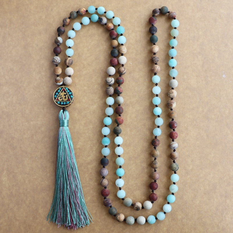 Natural Stone 108 Mala Bead Necklace freeshipping - Mandala Bloom