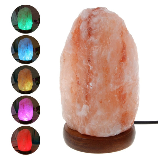 Hand Carved USB Wooden Base Himalayan Rock Salt Lamp Air Purifier freeshipping - Mandala Bloom
