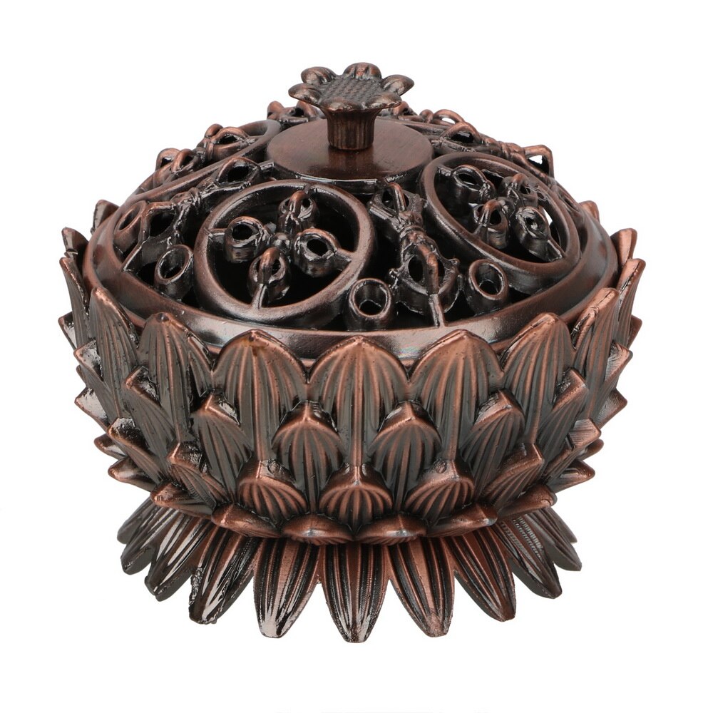 Lotus Shape Sandalwood Censer Incense Holder for Home Office Teahouse Mini Zinc-copper Alloy Incense Burner Home Decor freeshipping - Mandala Bloom