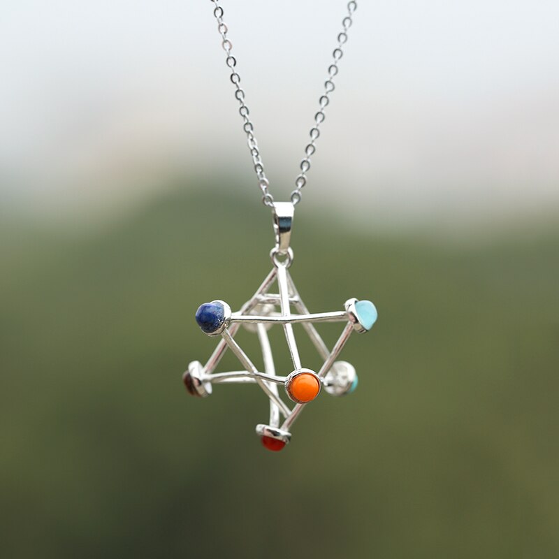 Natural stones Merkaba Star pendulum for dowsing reiki chakra healing quartz crystal pendant Necklace sacred geometry pendulum freeshipping - Mandala Bloom