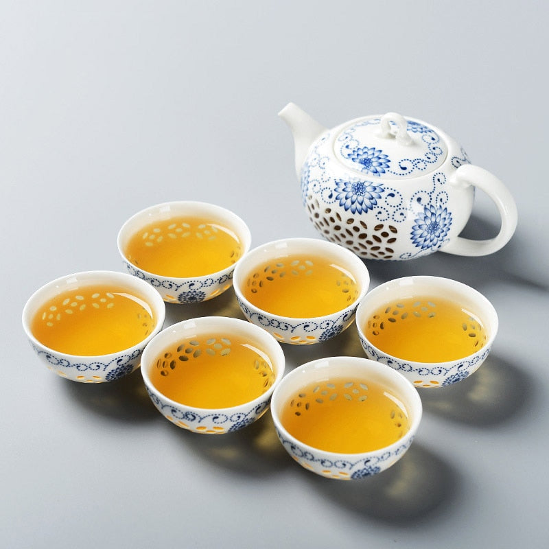 Blue and white exquisite ceramic teapot & tea cup porcelain traditional Chinese tea set freeshipping - Mandala Bloom