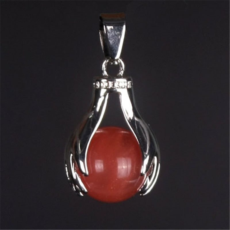 Natural Gem Quartz Crystal In Palm Reiki Chakra Healing Charms Pendants Dangle Hold Ball Beads freeshipping - Mandala Bloom