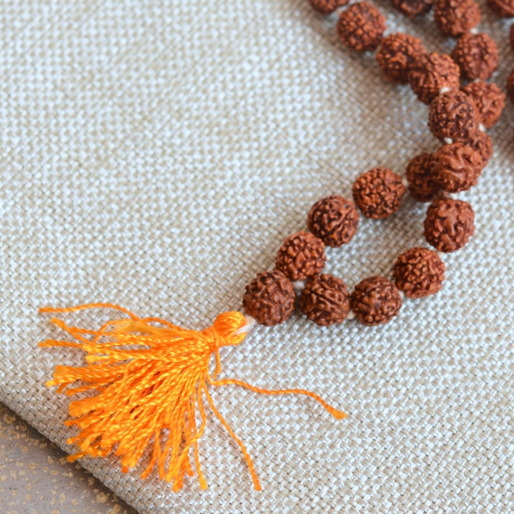 108 Rudraksha Bead Necklace Mala Bead with Tassel freeshipping - Mandala Bloom