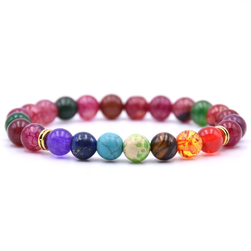 Natural Stone 7 Chakra Bracelet Men Black Lava Healing Balance Beads Reiki Buddha Prayer Yoga Bracelets for Women pulseira freeshipping - Mandala Bloom