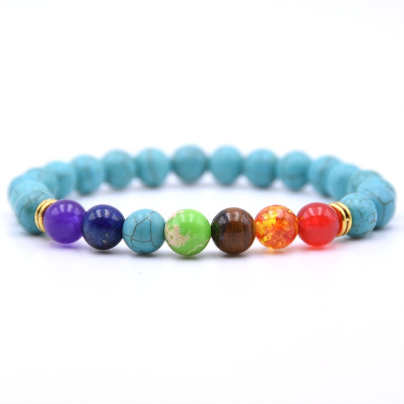 Natural Stone 7 Chakra Bracelet Men Black Lava Healing Balance Beads Reiki Buddha Prayer Yoga Bracelets for Women pulseira freeshipping - Mandala Bloom