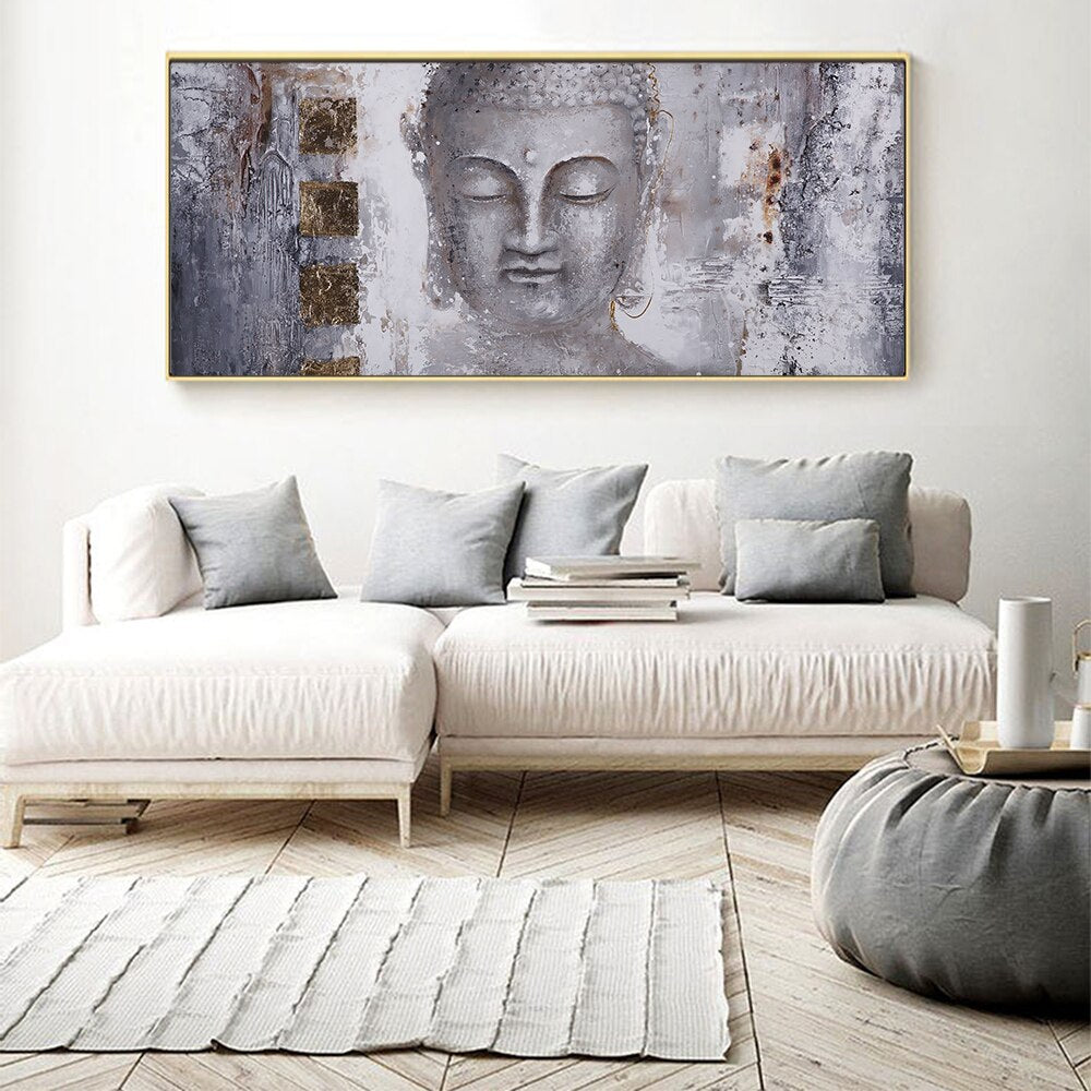 Large Buddha Zen Wall Art Canvas freeshipping - Mandala Bloom