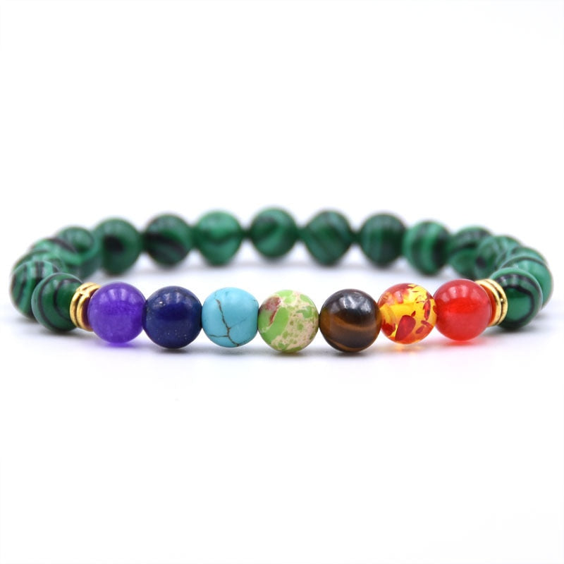 Natural Stone 7 Chakra Bracelet Men Black Lava Healing Balance Beads Reiki Buddha Prayer Yoga Bracelets for Women pulseira freeshipping - Mandala Bloom